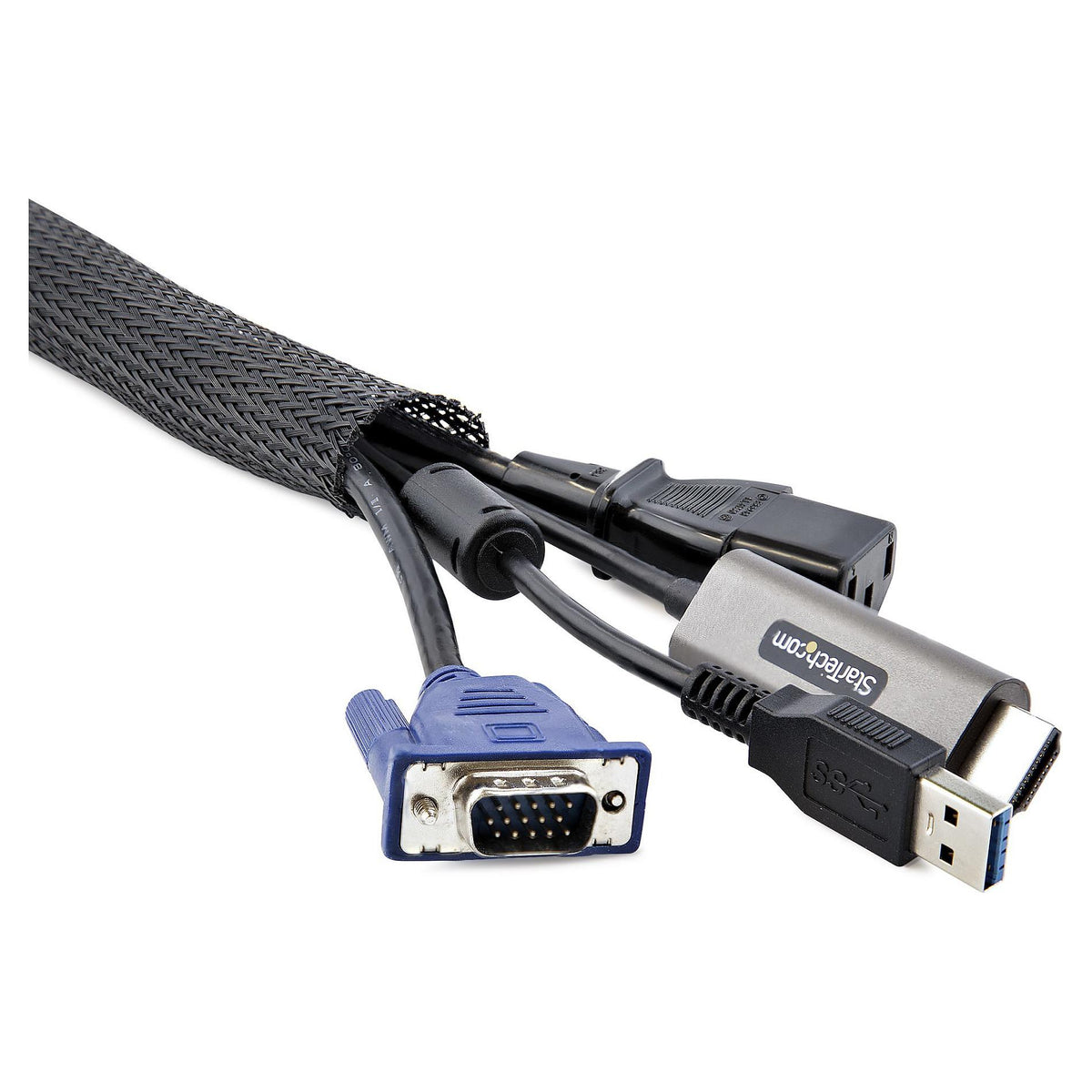 StarTech 10ft (3m) Cable Management Sleeve, Trimmable Heavy Duty Cable Wrap, 1.2 (3cm)