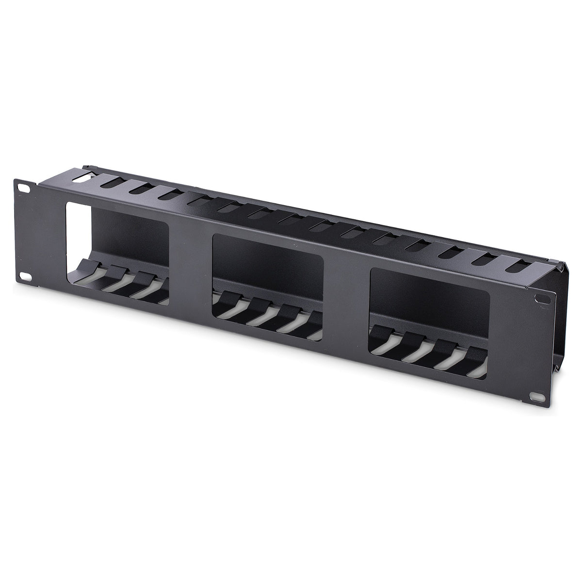 StarTech 2U Horizontal Finger Duct Rack Cable Management Panel with Cover