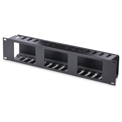 StarTech 2U Horizontal Finger Duct Rack Cable Management Panel with Cover
