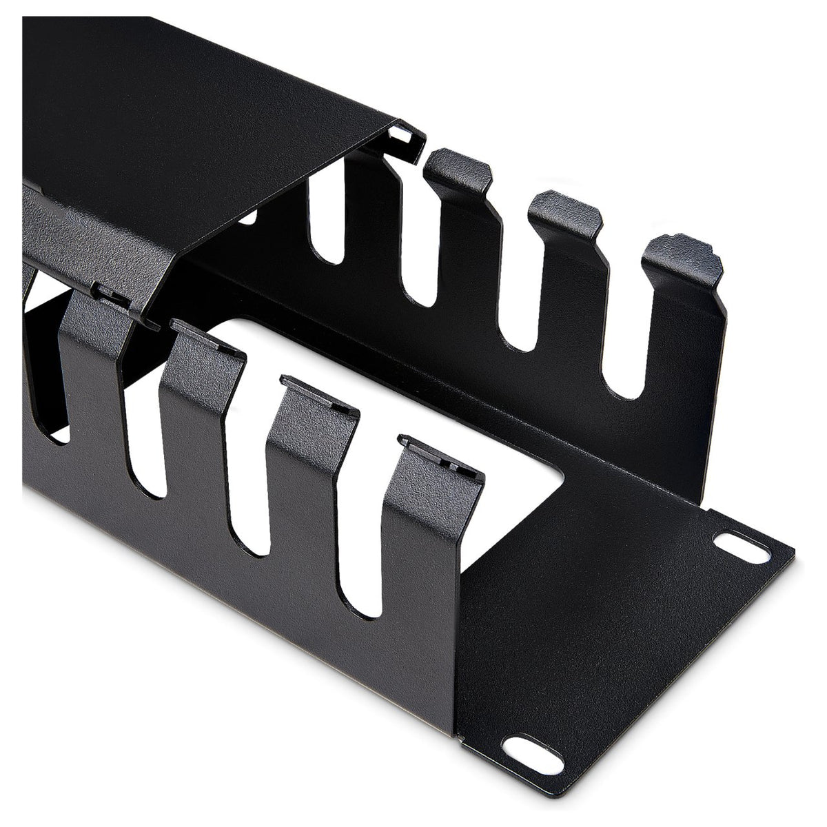 StarTech 2U Horizontal Finger Duct Rack Cable Management Panel with Cover
