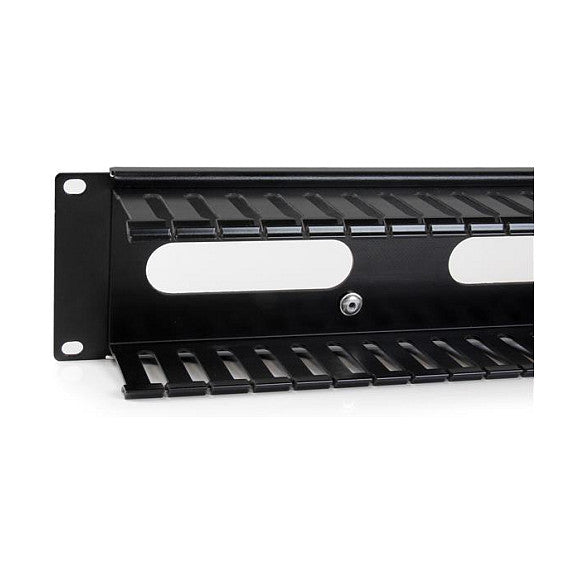 StarTech 2U Horizontal Finger Duct Rack Cable Management Panel with Cover