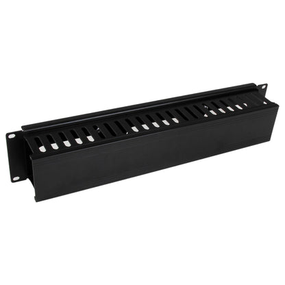 StarTech 2U Horizontal Finger Duct Rack Cable Management Panel with Cover