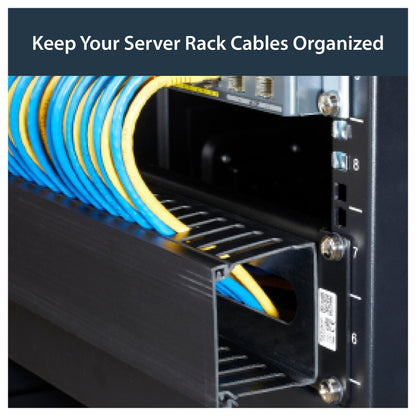 StarTech 2U Horizontal Finger Duct Rack Cable Management Panel with Cover