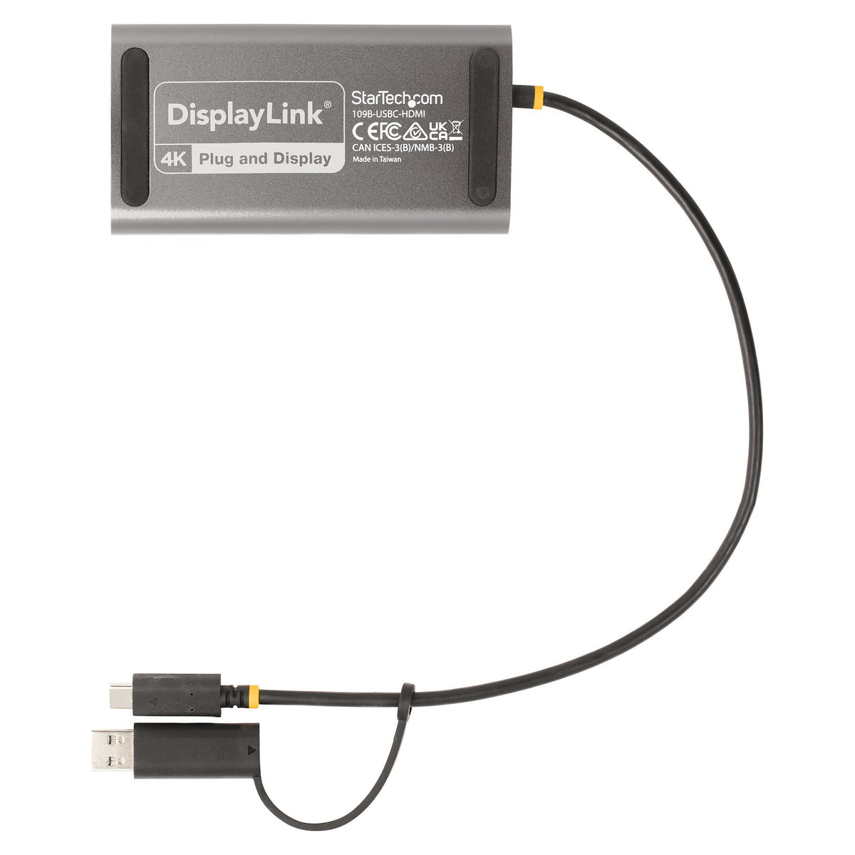 StarTech USB-C to Dual-HDMI Adapter, USB-C or A to 2x HDMI, 4K 60Hz, 100W PD Pass-Through, 1ft (30cm)