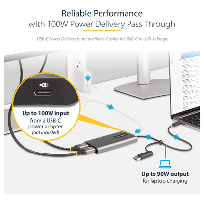 StarTech USB-C to Dual-HDMI Adapter, USB-C or A to 2x HDMI, 4K 60Hz, 100W PD Pass-Through, 1ft (30cm)