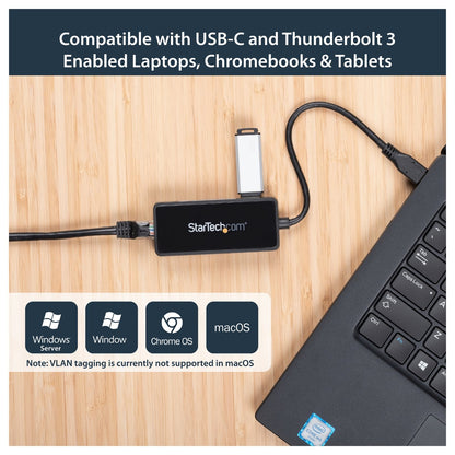 StarTech USB-C auf Gigabit Netzwerkadapter mit extra USB Anschluss - USB 3.1 Gen 1 (5 Gbit/s)