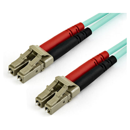 StarTech 10m OM4 LC to LC Multimode Duplex Fiber Optic Patch Cable- Aqua - 50/125 - Fiber Optic Cable - 40/100Gb - LSZH