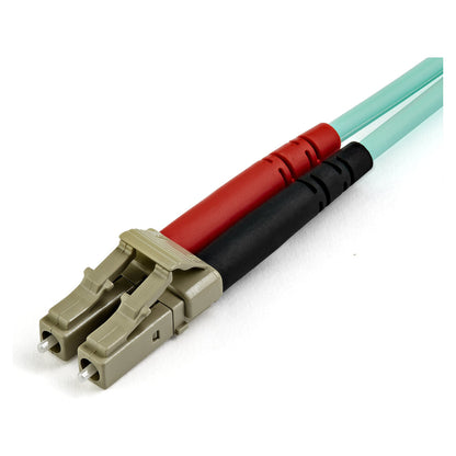 StarTech 10m OM4 LC to LC Multimode Duplex Fiber Optic Patch Cable- Aqua - 50/125 - Fiber Optic Cable - 40/100Gb - LSZH