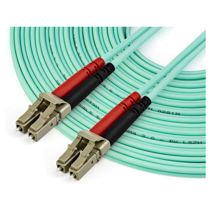 StarTech 10m OM4 LC to LC Multimode Duplex Fiber Optic Patch Cable- Aqua - 50/125 - Fiber Optic Cable - 40/100Gb - LSZH