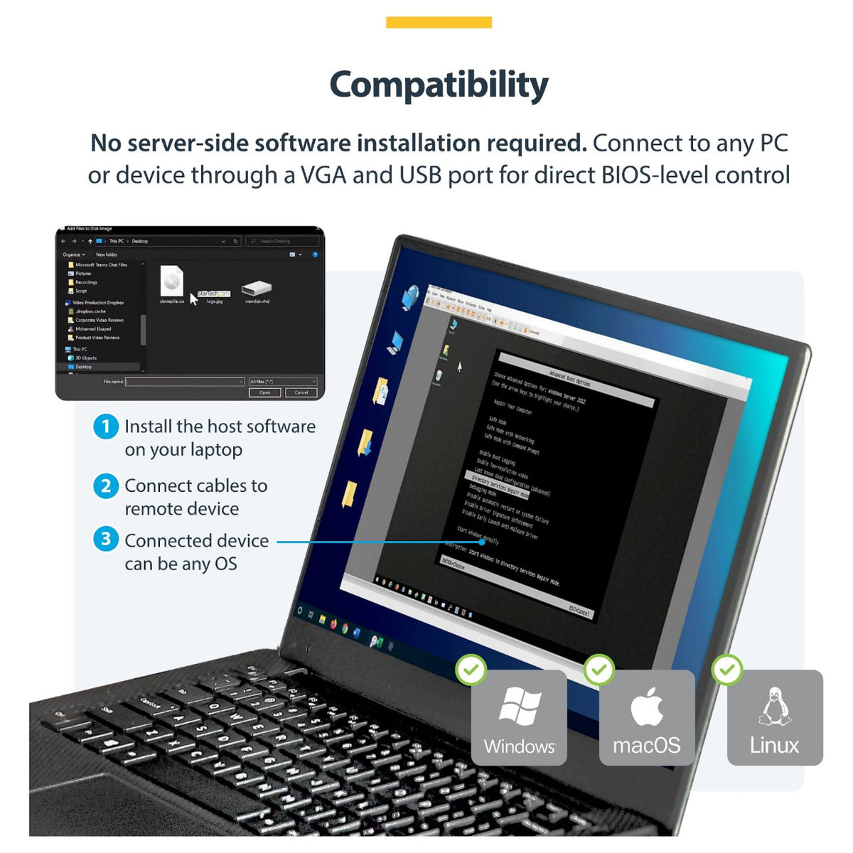 StarTech USB 2.0 KVM Konsole - Mobiler Laptop Crash Cart Adapter mit Datenbertragung und Videoaufnahme