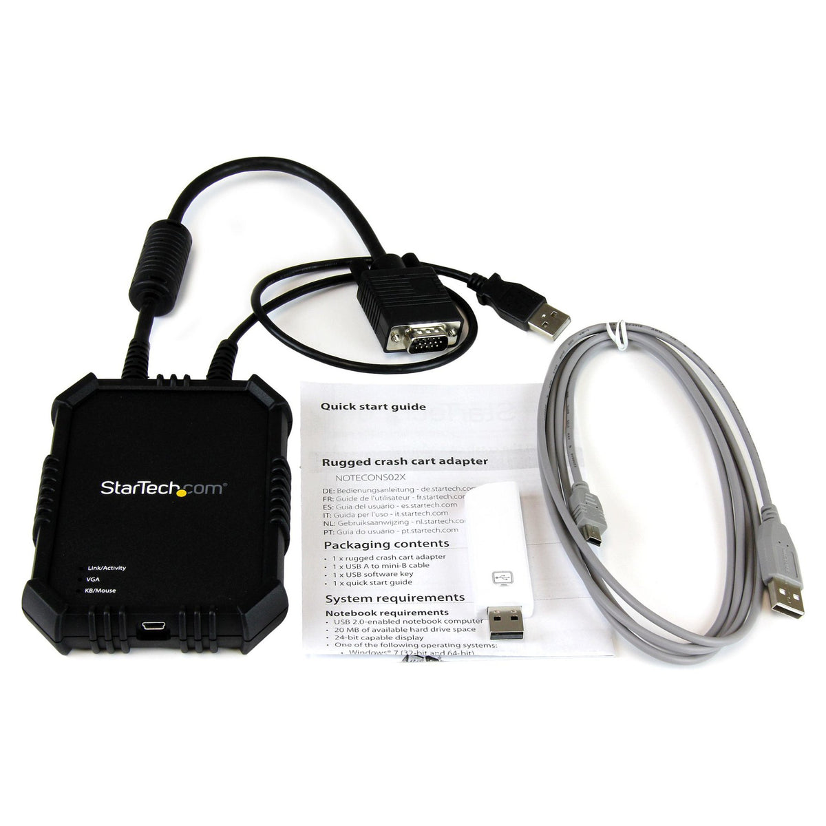 StarTech USB 2.0 KVM Konsole - Mobiler Laptop Crash Cart Adapter mit Datenbertragung und Videoaufnahme