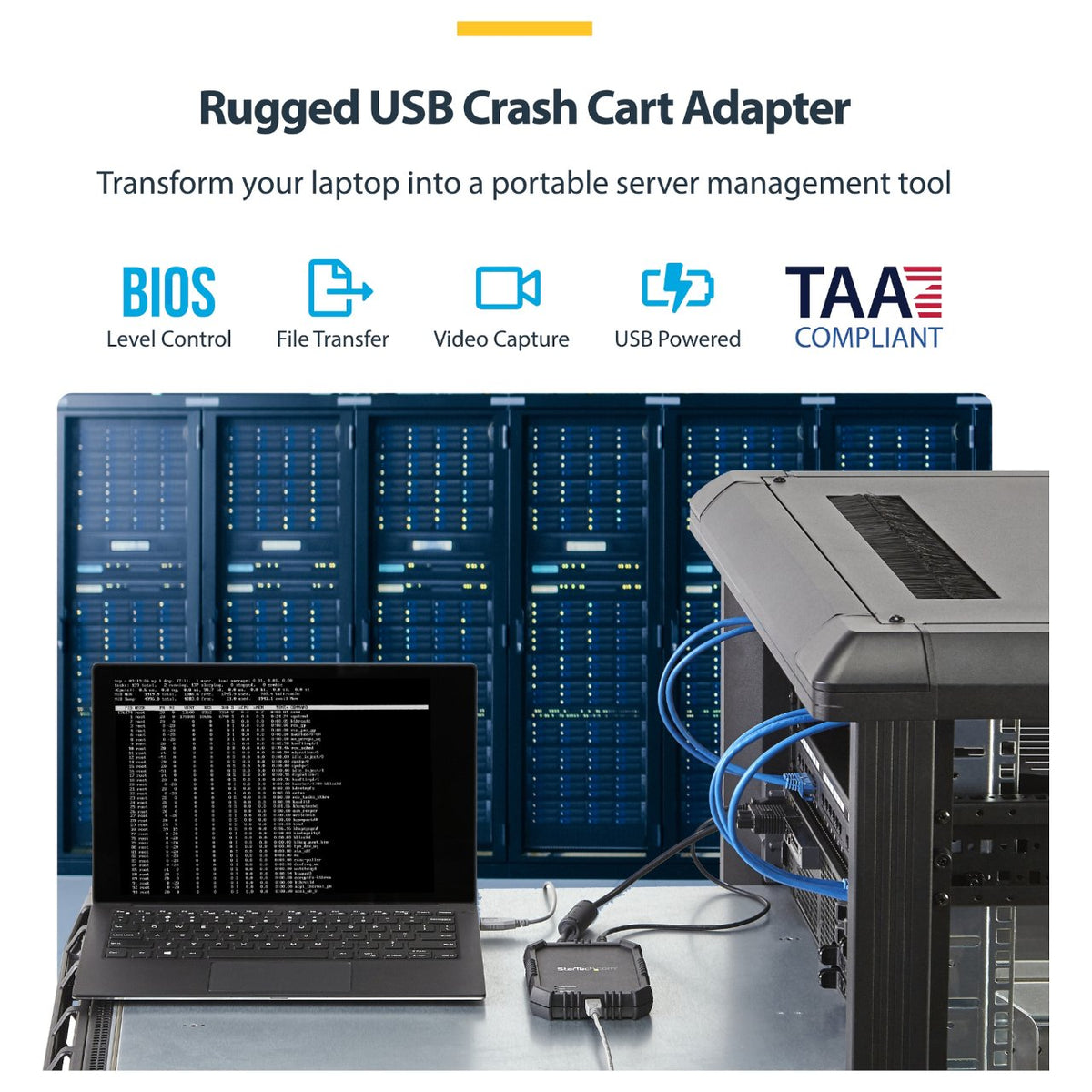 StarTech USB 2.0 KVM Konsole - Mobiler Laptop Crash Cart Adapter mit Datenbertragung und Videoaufnahme