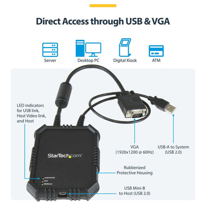 StarTech USB 2.0 KVM Konsole - Mobiler Laptop Crash Cart Adapter mit Datenbertragung und Videoaufnahme