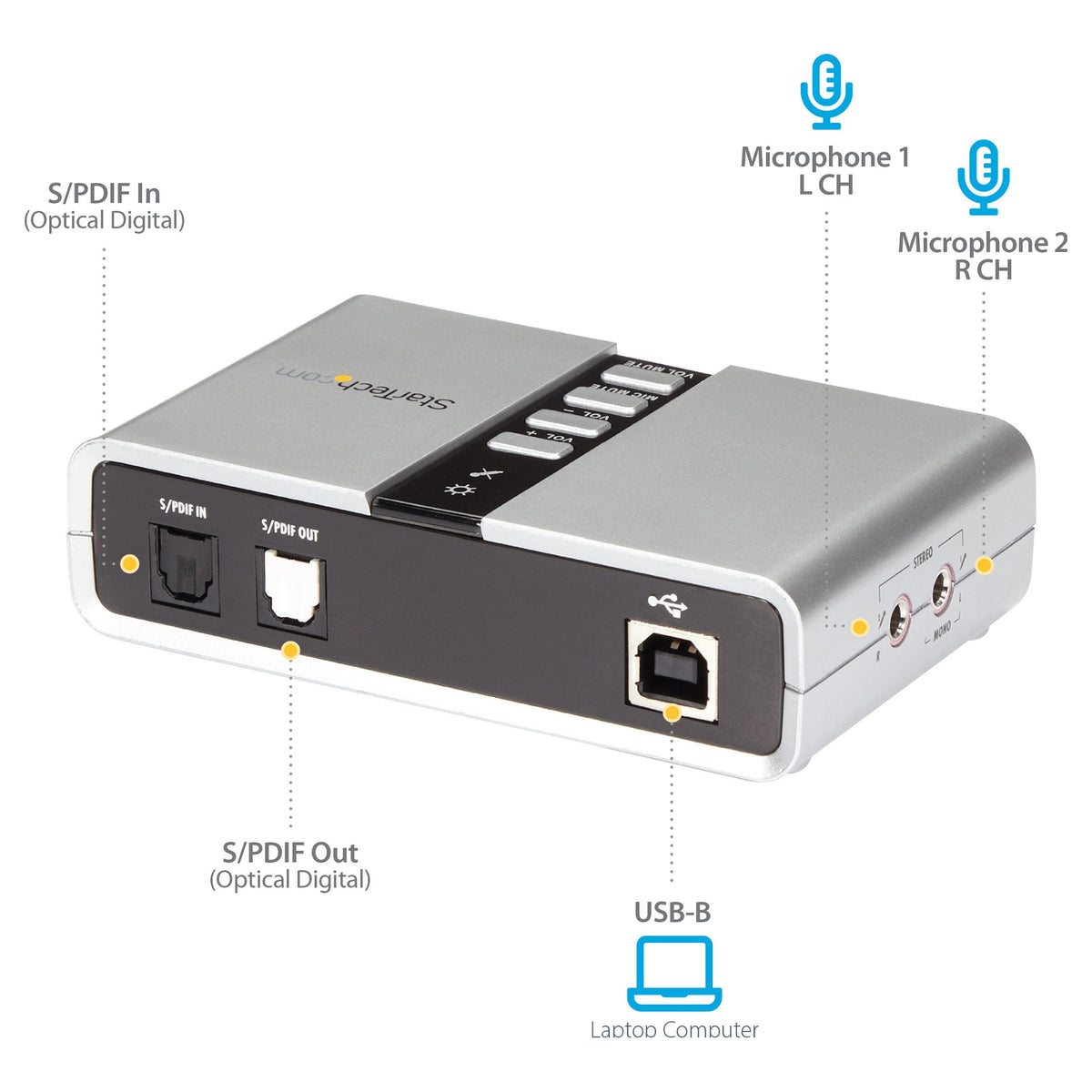 StarTech 7.1 USB Audio Adapter External Sound Card with SPDIF Digital Audio