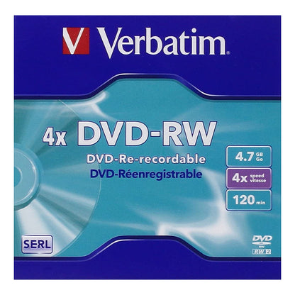 1x5 Verbatim DVD-RW 4,7GB 4x Speed, Jewel Case