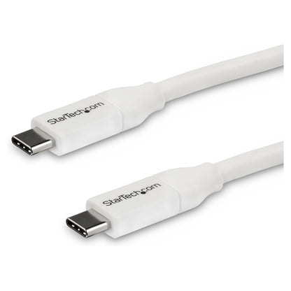 StarTech USB-C auf USB-C Kabel mit 5A Power Delivery - St/St - Weiss - 4m - USB 2.0 - USB-IF zertifiziert - USB Typ C Kabel