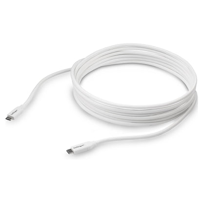 StarTech USB-C auf USB-C Kabel mit 5A Power Delivery - St/St - Weiss - 4m - USB 2.0 - USB-IF zertifiziert - USB Typ C Kabel