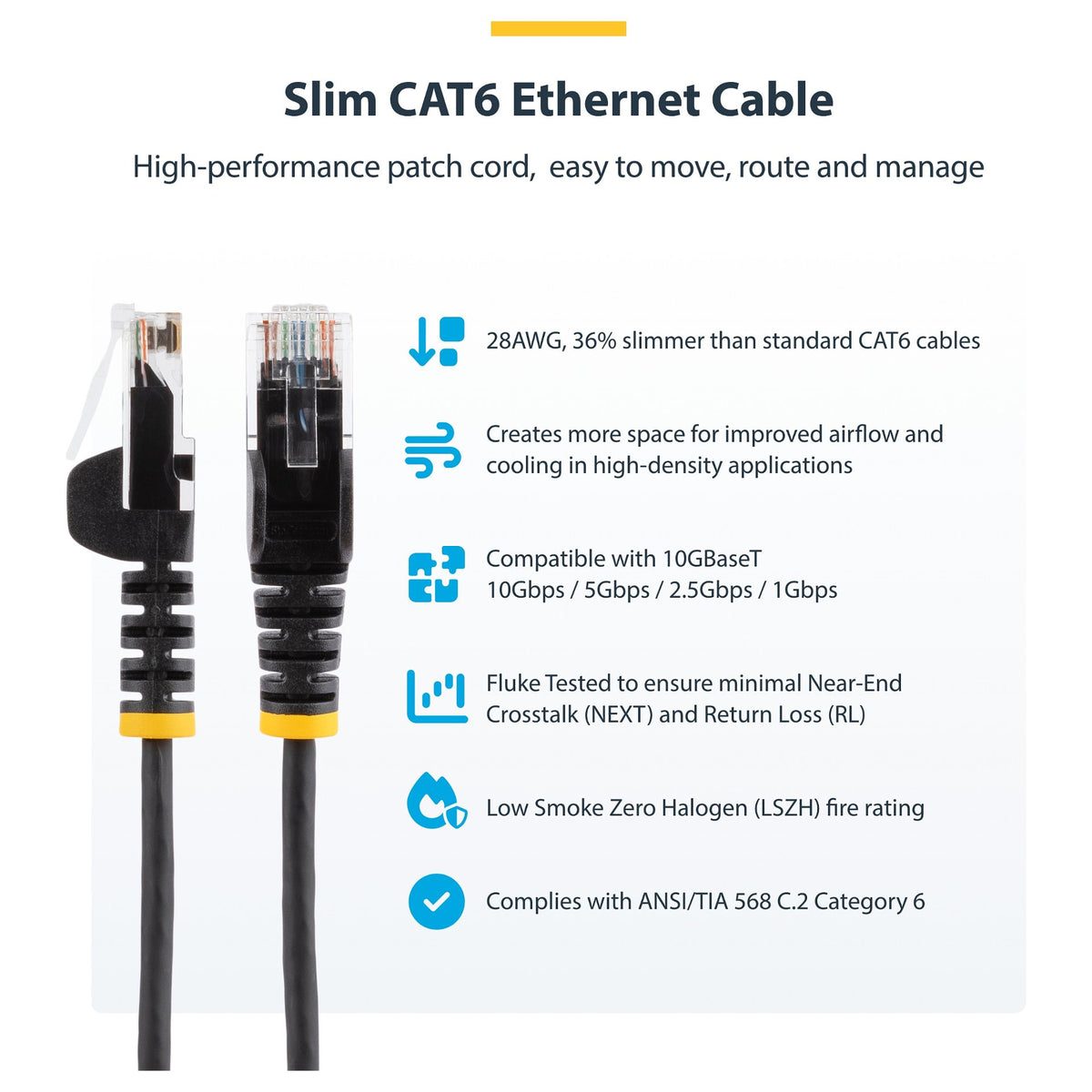 StarTech.com 1m Red Slim CAT6 Ethernet Cable, Snagless, 28AWG, LSZH - Patch-Kabel - RJ-45 (M)