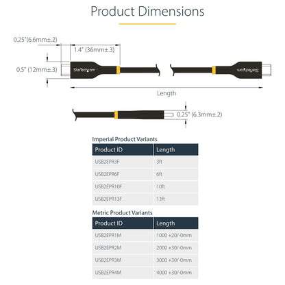 StarTech.com 3m USB-C Ladekabel, USB-IF zertifiziert, 240W PD EPR, M/M - USB-Kabel - 24 pin USB-C (M)