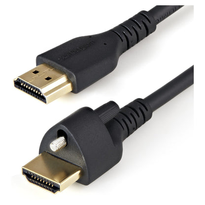 StarTech 1m HDMI Cable with Locking Screw - 4K 60Hz HDR - High Speed HDMI 2.0 Monitor Cable with Ethernet - M/M