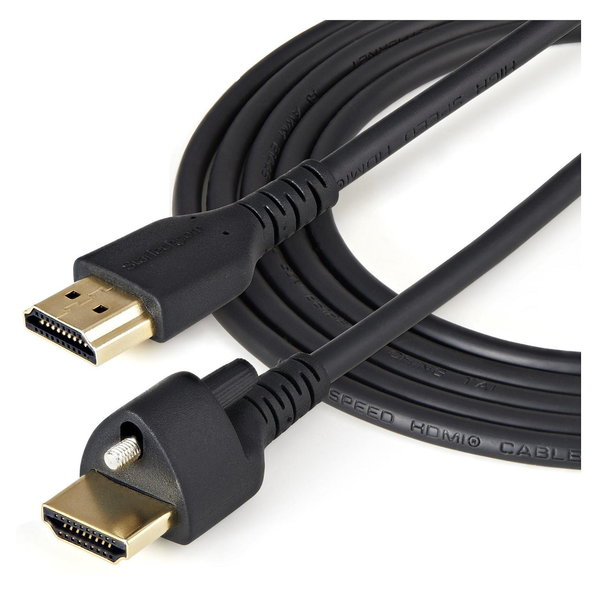 StarTech 1m HDMI Cable with Locking Screw - 4K 60Hz HDR - High Speed HDMI 2.0 Monitor Cable with Ethernet - M/M