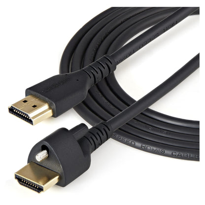 StarTech 1m HDMI Cable with Locking Screw - 4K 60Hz HDR - High Speed HDMI 2.0 Monitor Cable with Ethernet - M/M