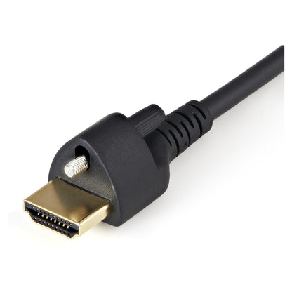 StarTech 1m HDMI Cable with Locking Screw - 4K 60Hz HDR - High Speed HDMI 2.0 Monitor Cable with Ethernet - M/M
