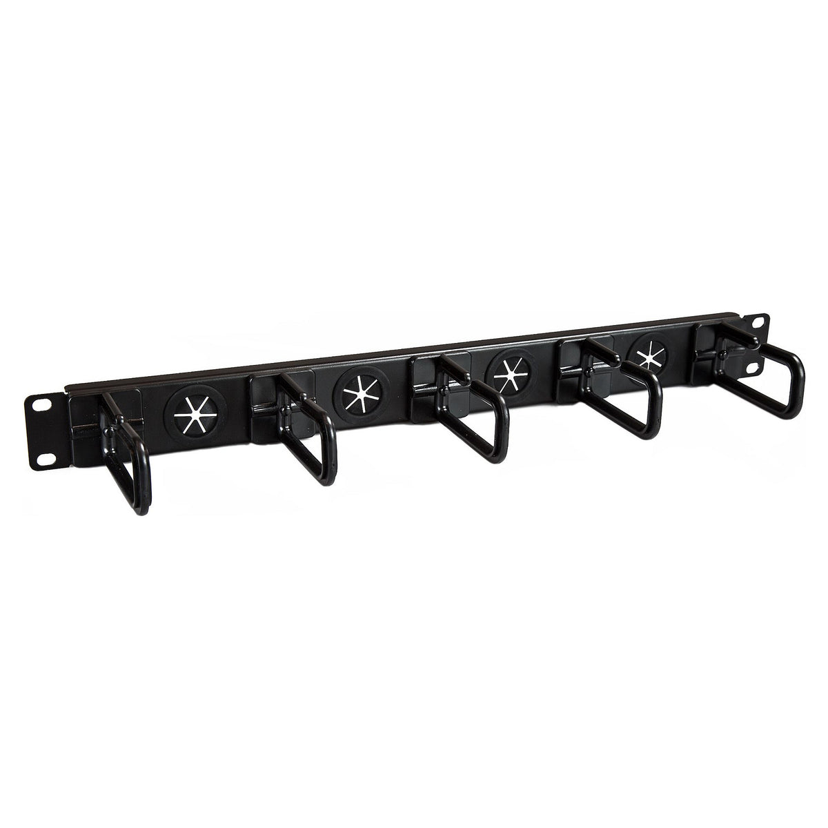 StarTech Server Rack Cable Management - with Holes - 1U - D-Ring Hooks - Horizontal - Cable Organizer - Cord Management