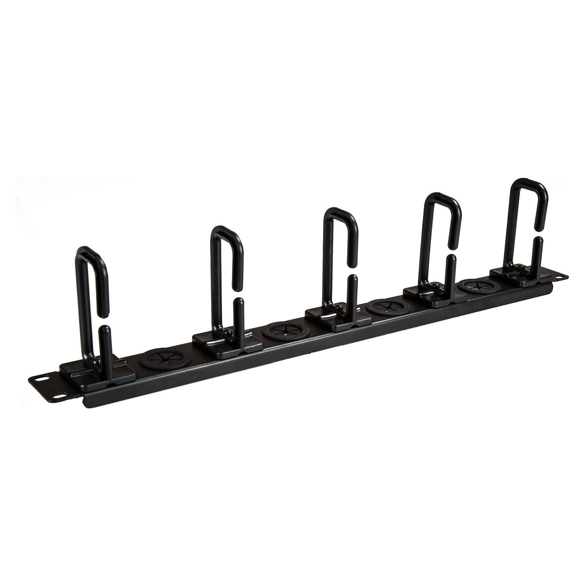 StarTech Server Rack Cable Management - with Holes - 1U - D-Ring Hooks - Horizontal - Cable Organizer - Cord Management