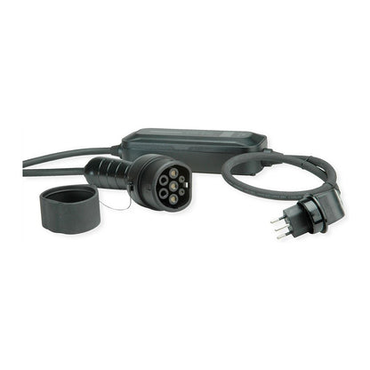 ROLINE Tragbares E-Auto Ladegert, T12 (CH, Typ J) & Typ2 Stecker, 1-phasig, Mode 2, 10 A, 2,3 kW, 5 m