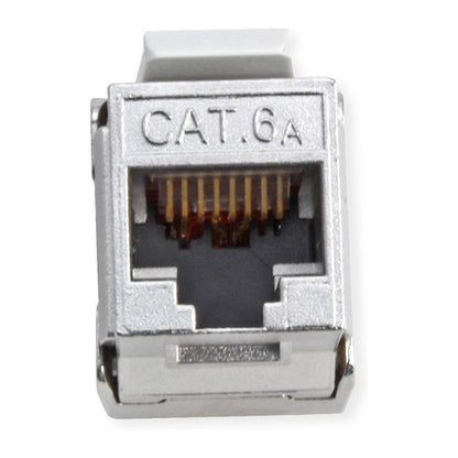ROLINE Cat.6A (Class EA) Keystone, RJ-45, geschirmt, werkzeuglos, silberfarben