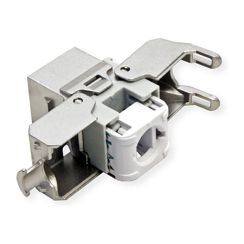 ROLINE Cat.6A (Class EA) Keystone, RJ-45, geschirmt, werkzeuglos, silberfarben