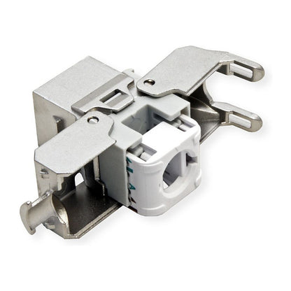 ROLINE Cat.6A (Class EA) Keystone, RJ-45, geschirmt, werkzeuglos, silberfarben