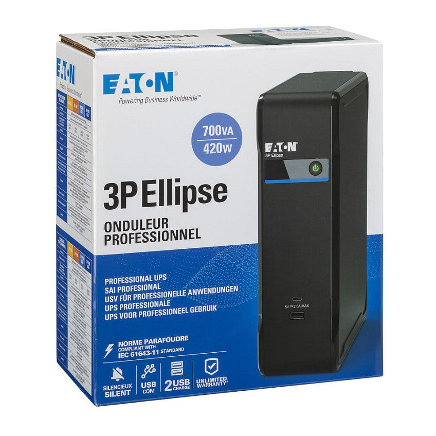 Eaton USV 3P Ellipse 700 USB DIN 420 W 700 VA 4 Ausgänge
