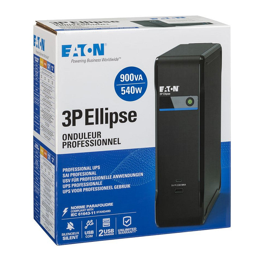 Eaton 3P Ellipse 900 USB IEC - USV - Wechselstrom 220-240 V - 540 Watt - 900 VA - USB - Ausgangsanschlüsse: 4