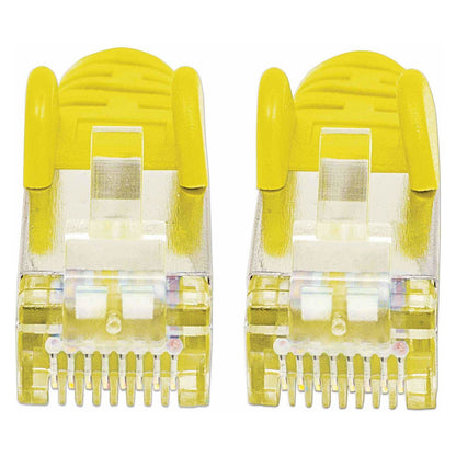 Patchkabel Cat6a-Stecker/Cat7-Rohkabel 10m gelb