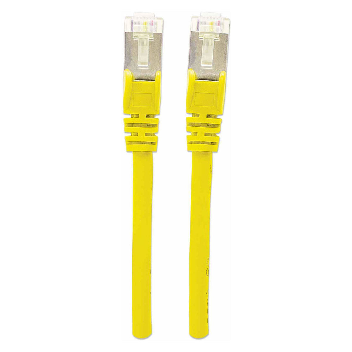 Patchkabel Cat6a-Stecker/Cat7-Rohkabel 10m gelb