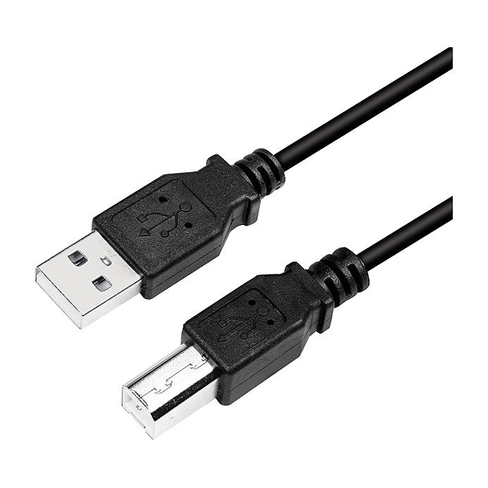Logilink USB 2.0-Kabel, USB-A/M zu USB-B/M, schwarz, 2 m