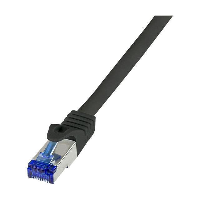 Logilink Patchkabel Ultraflex, Cat.6A, S/FTP, schwarz, 0,5 m