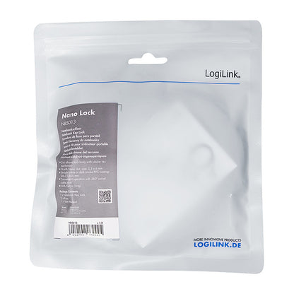 LogiLink Nano-Slot-Notebookschloss, mit 2 Schlsseln Diebstahlschutz fr Notebooks, Nano Slot kompatibel mit - 1 Stck (NBS013)