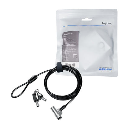 LogiLink Nano-Slot-Notebookschloss, mit 2 Schlsseln Diebstahlschutz fr Notebooks, Nano Slot kompatibel mit - 1 Stck (NBS013)
