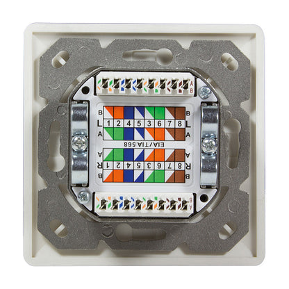 Logilink Cat.6A Anschlussdose, 2x RJ45,weiß, waagerecht