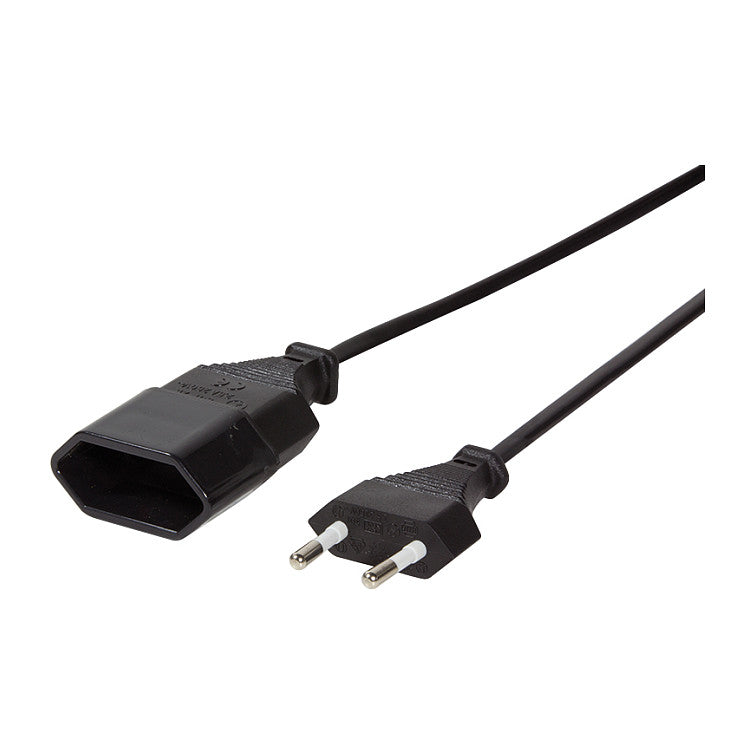 Logilink Netzkabel Euro CEE 7/16 Stecker zu Dose, 1m schwarz