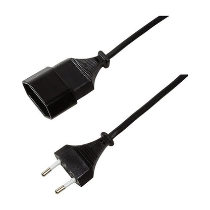 Logilink Netzkabel Euro CEE 7/16 Stecker zu Dose, 1m schwarz