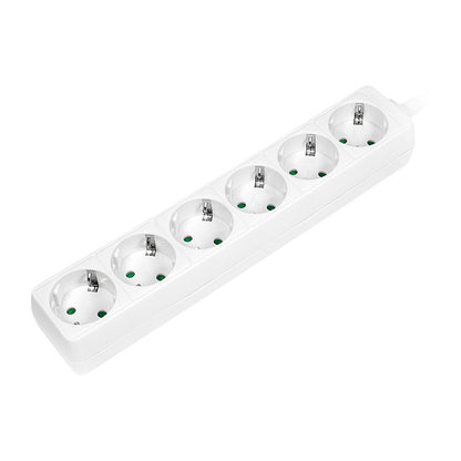 Logilink Steckdosenleiste 6-fach mit Schutzkontakt , weiß