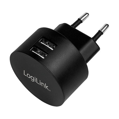 Logilink USB Steckdosenadapter 2port,10.5W,Fast Charging,sch