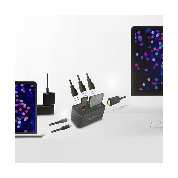 Logilink Dockingstation USB 3.2 (G1) HDMI,10-Port,PD4,schw.