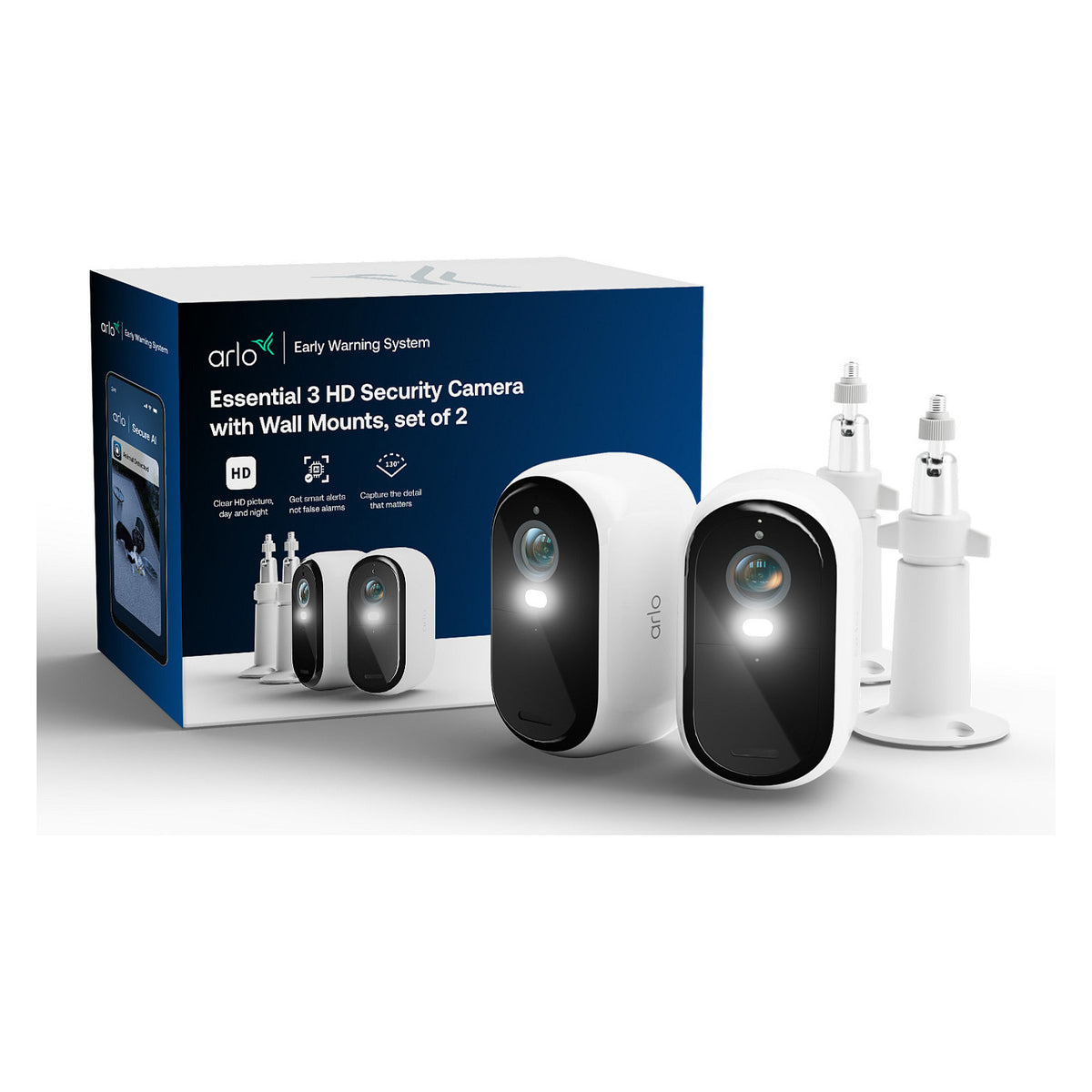 ARLO E3 HD 2-CAMS + 2X MOUNTS