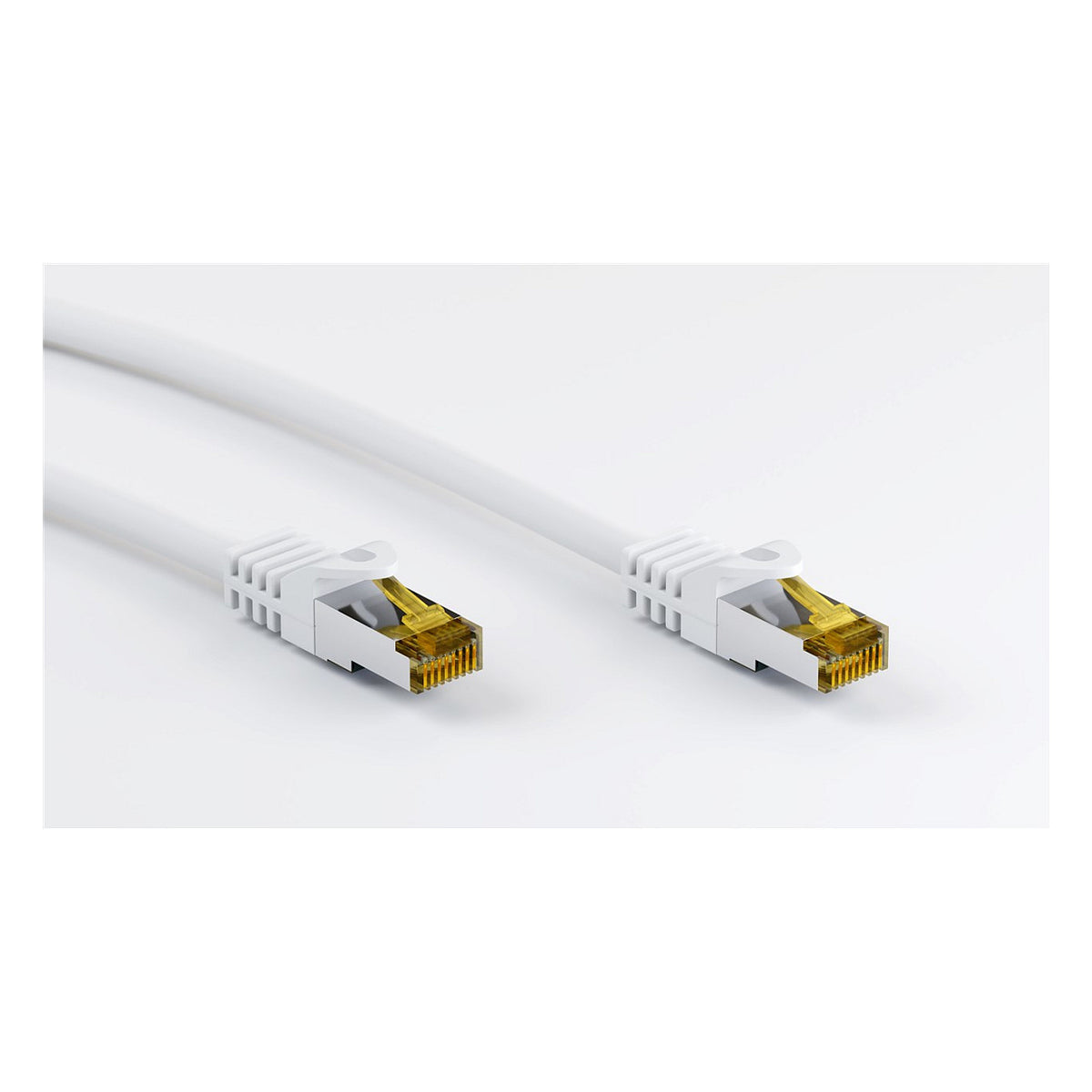 Goobay 2m RJ45 Patchkabel CAT 6A S/FTP (PiMF), 500 MHz, mit CAT 7 Rohkabel, weiß LSZH halogenfrei, Kupfer