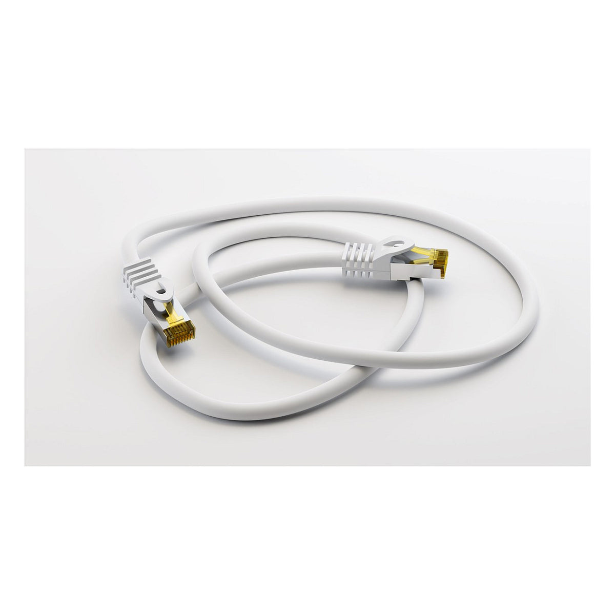 Goobay 2m RJ45 Patchkabel CAT 6A S/FTP (PiMF), 500 MHz, mit CAT 7 Rohkabel, weiß LSZH halogenfrei, Kupfer